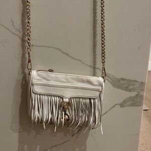 White Fringe Crossbody Bag